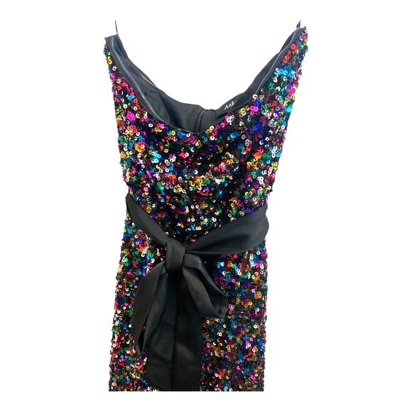 Aakaa Fully sequined Multicolor Jumpsuit Straplees sz Sm STUNNING!!! - Picture 6 of 12